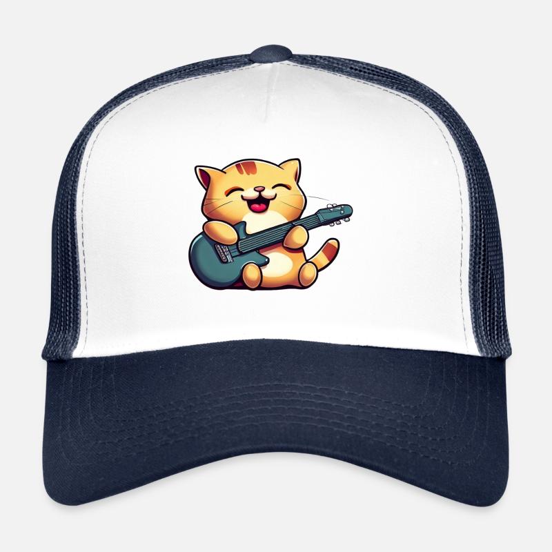 Cat with guitar Trucker Cap