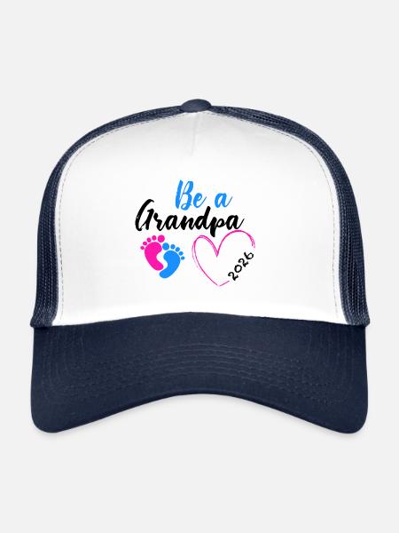 Be A Grandpa 2026 Baby Feet Heart - Trucker Cap - white/navy - Front