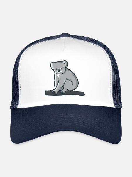 Koala est assis sur un arbre en Australie - Casquette trucker  - blanc/marine - Devant