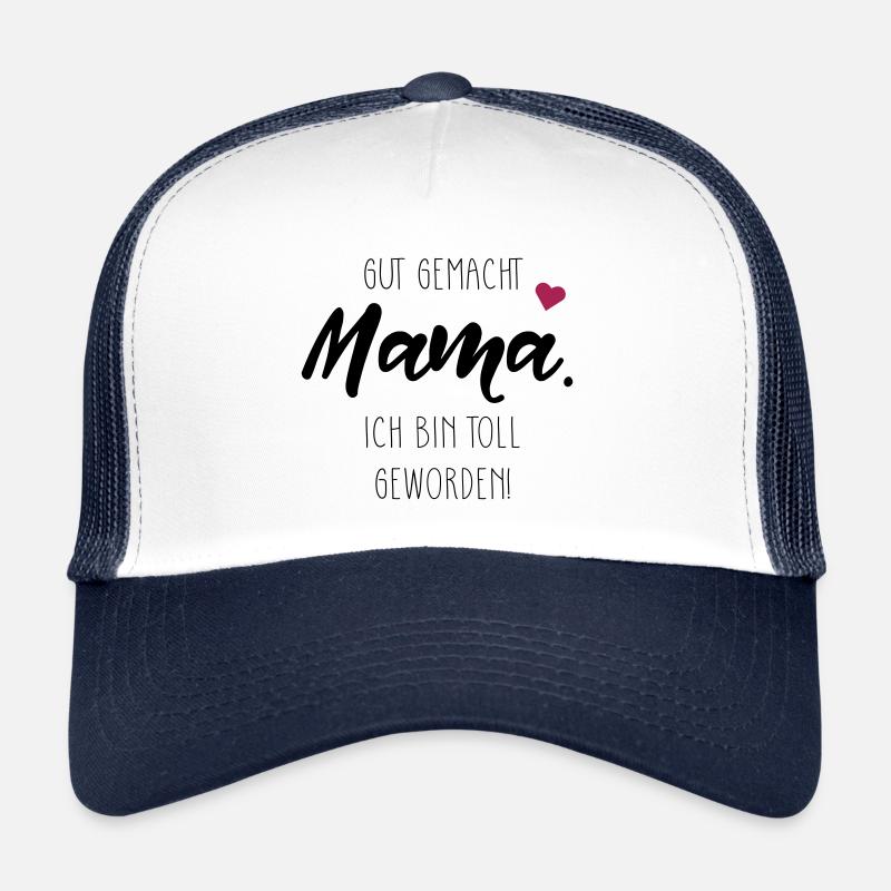 Beste Mama Danke Mami Tochter Sohn Spruch Geschenk - Trucker Cap - Weiß/Navy