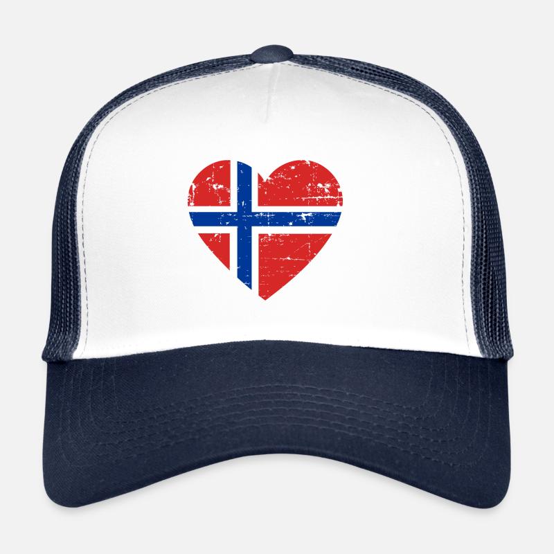 Drapeau du cœur de Norvège Casquette trucker 