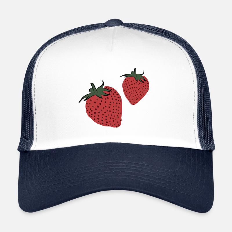 Cute Strawberries - Trucker Cap - Weiß/Navy