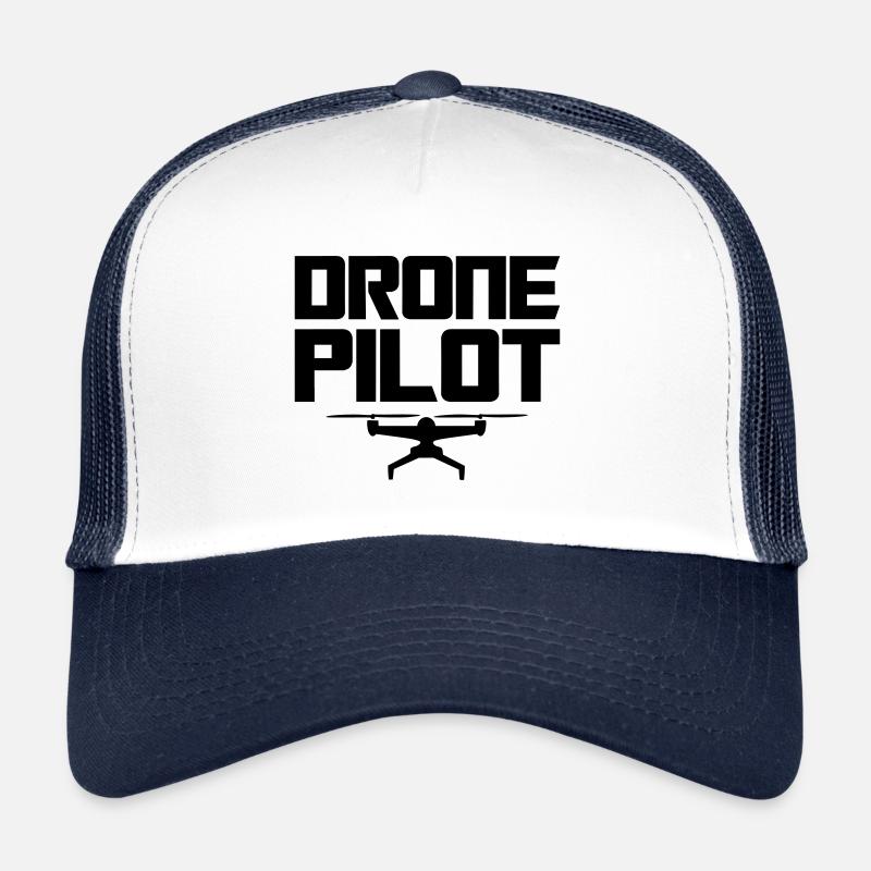 Drohne Pilot Schwarz - Trucker Cap - Weiß/Navy