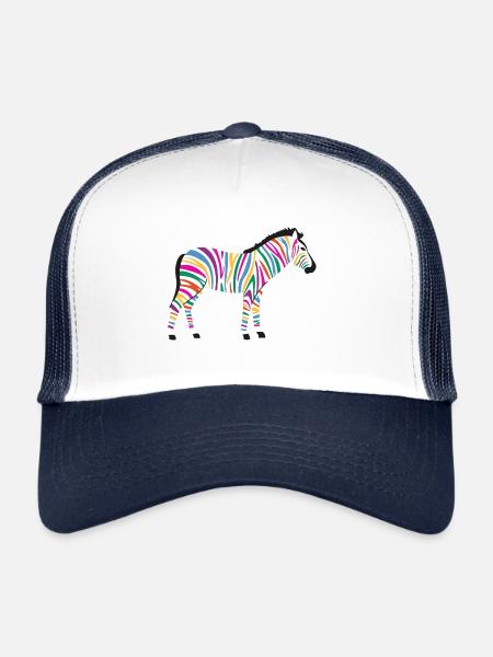 The colorful zebra - Trucker Cap - white/navy - Front