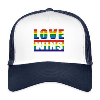 LOVE WINS - Trucker Cap - white/navy - Front