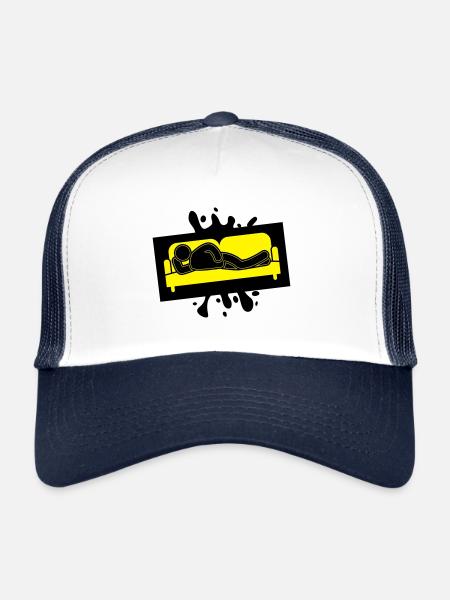 Canapé Canapé Fatigué Icon - Casquette trucker  - blanc/marine - Devant