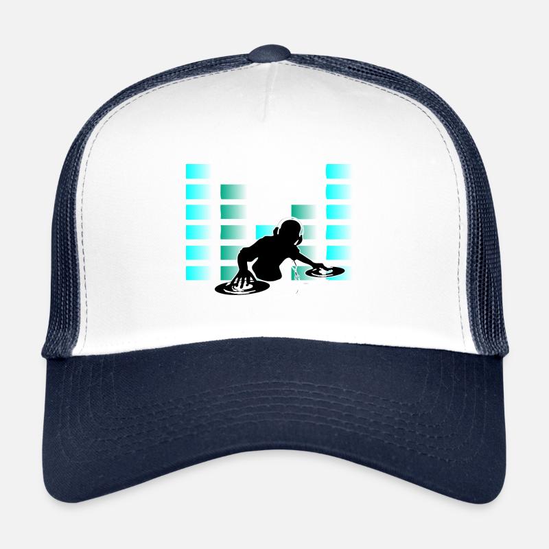 DJ - Casquette trucker  - blanc/marine