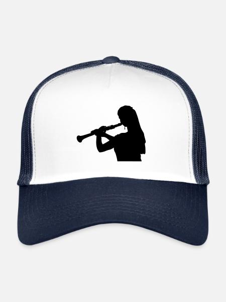 musique clarinette instrument - Casquette trucker  - blanc/marine - Devant