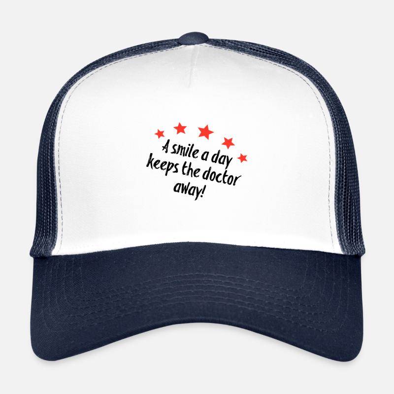médecin - Casquette trucker  - blanc/marine