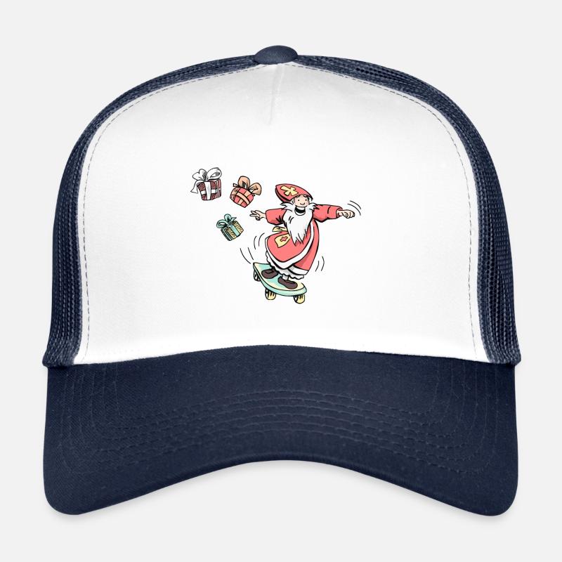 Sinterklaas sur une planche à roulettes Casquette trucker 