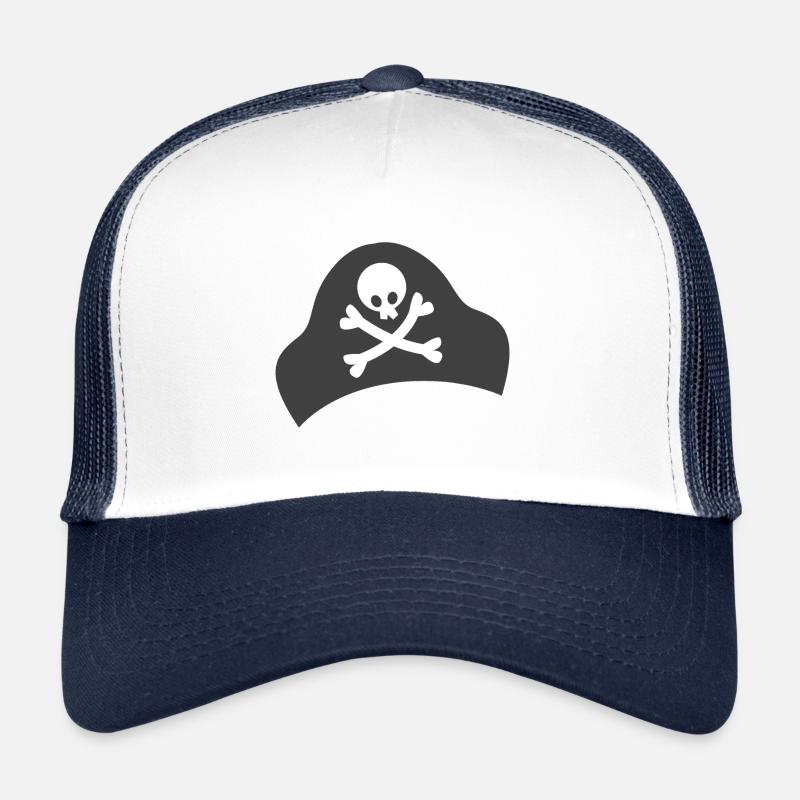 Einfache gekreuzte Knochen auf einem Piratenhut Trucker Cap