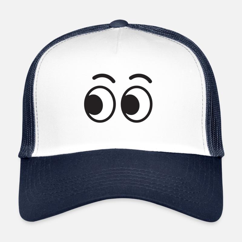Augen Lustig Funny Geschenkidee - Trucker Cap - Weiß/Navy