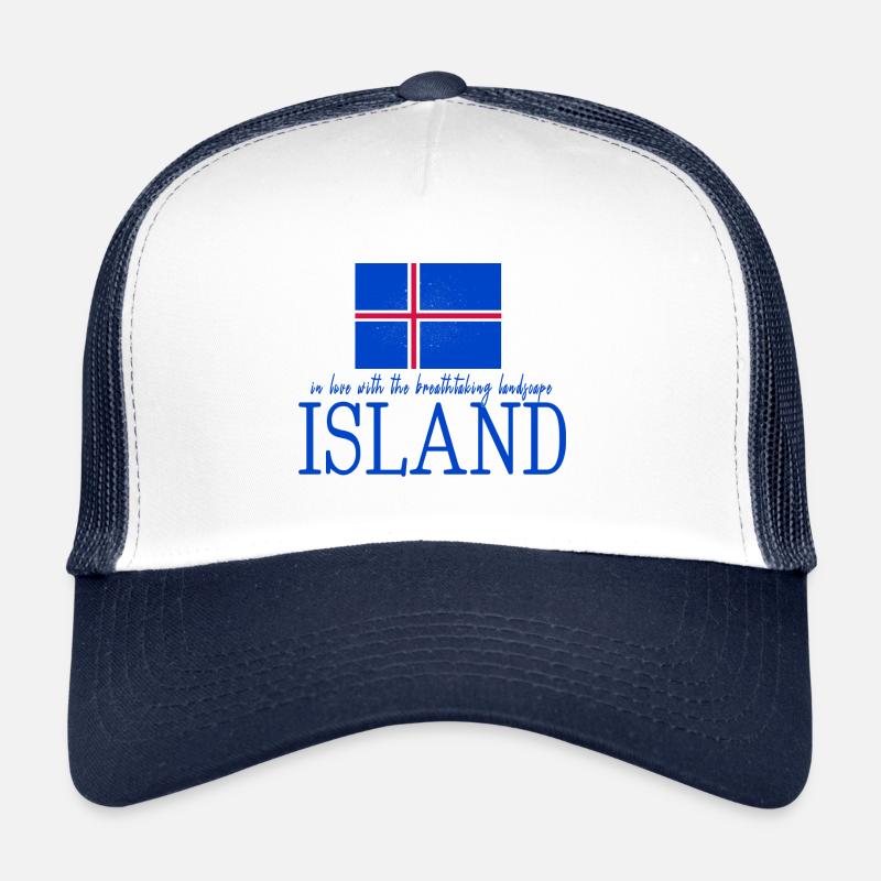 Island Iceland - Trucker Cap - Weiß/Navy