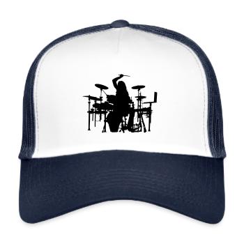 Schlagzeuger Musiker Musik - Trucker Cap - Weiß/Navy - Vorne