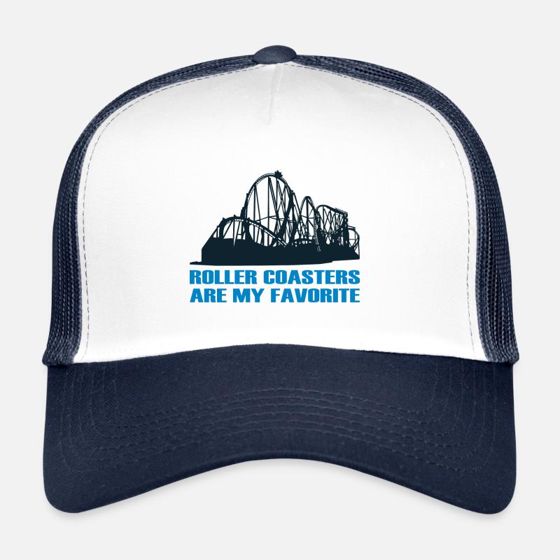 Achterbahn Freizeitpark Favorit Fan Liebe Geschenk - Trucker Cap - Weiß/Navy