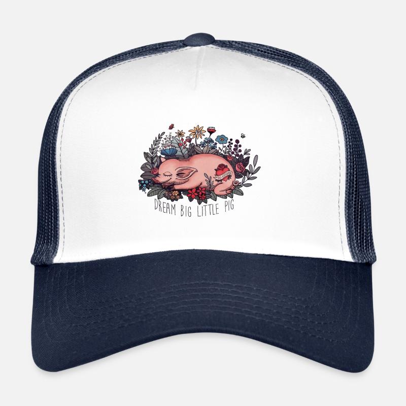 dream big little pig - Trucker Cap - white/navy