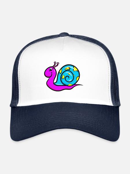 escargot - Casquette trucker  - blanc/marine - Devant