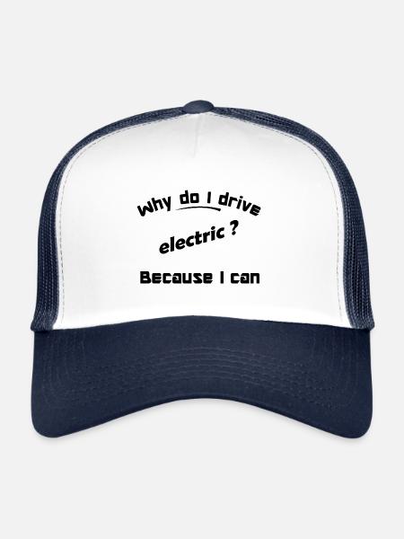 I can drive electric - Trucker Cap - white/navy - Front