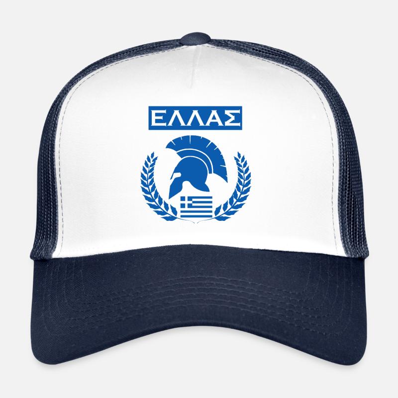 GRIECHENLAND / HELLAS (1) - Trucker Cap - Weiß/Navy