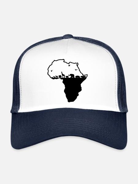 Afrika - Trucker Cap - Weiß/Navy