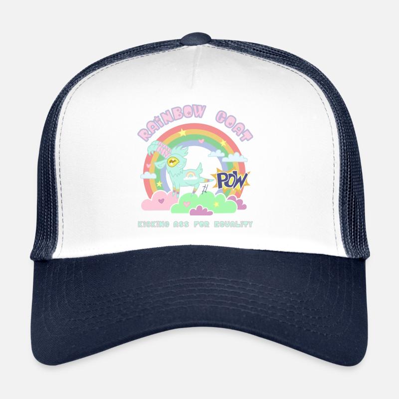 POW! Rainbow Goat Kicking Ass for Equality Trucker Cap