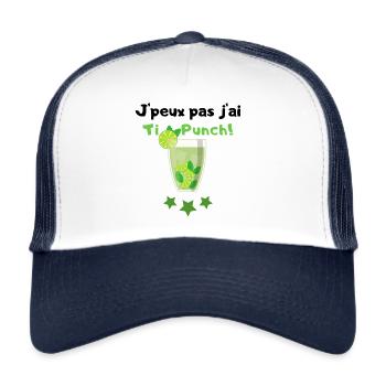 j'peux pas j'ai Ti Punch - Casquette trucker  - blanc/marine - Devant