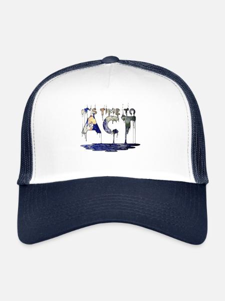 It's time to act - Trucker Cap - white/navy - Front