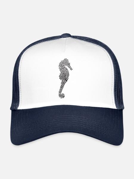 Hippocampe hippocampe - Casquette trucker  - blanc/marine - Devant