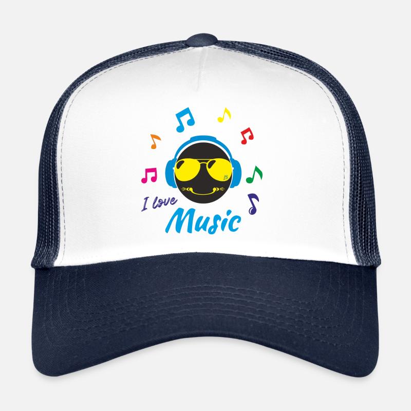I love Music - Trucker Cap - white/navy