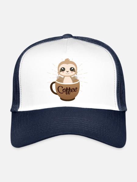 Sloth Coffee Design - Trucker Cap - white/navy - Front