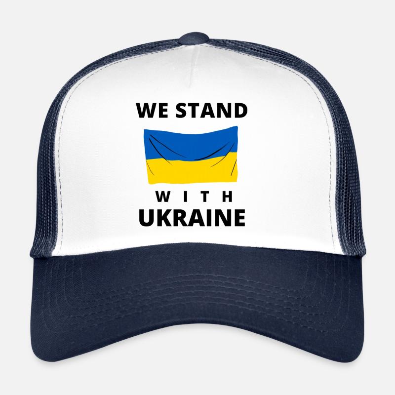 Ukraine Flag. we stand with ukraine Trucker Cap