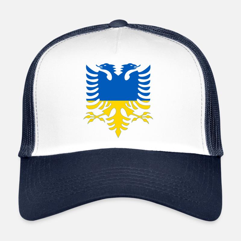 Albanien Ukraine Flagge - Trucker Cap - Weiß/Navy