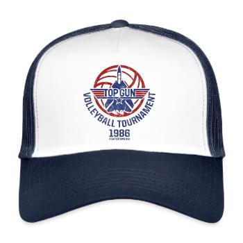 Top Gun Volleyball Tournament 1986 Jet Logo - Trucker Cap - white/navy - Front