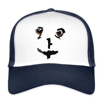 Funny Face Eyes - Smile Art Gesicht - Trucker Cap - white/navy - Front