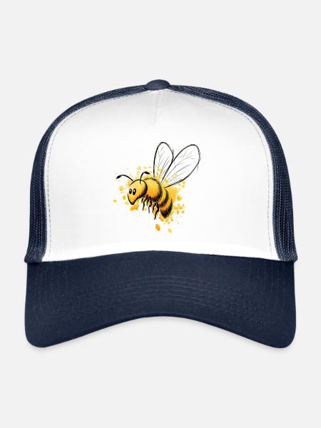 Small casual honey bee - Trucker Cap - white/navy - Front