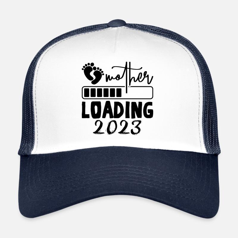 Mom loading 2023, expectant mom 2023 - Trucker Cap - white/navy