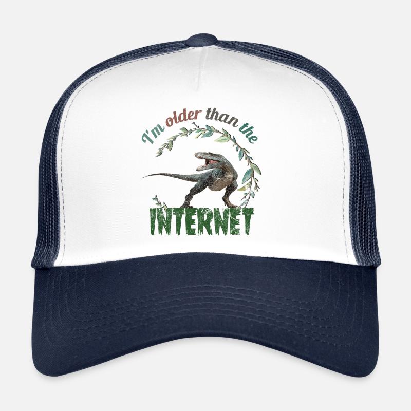 Je suis plus vieux qu’Internet + Dinosaure rétro Casquette trucker 
