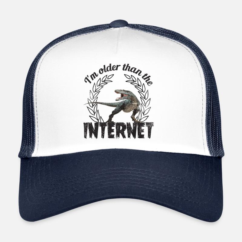 Je suis plus vieux qu’Internet + Dinosaure rétro Casquette trucker 