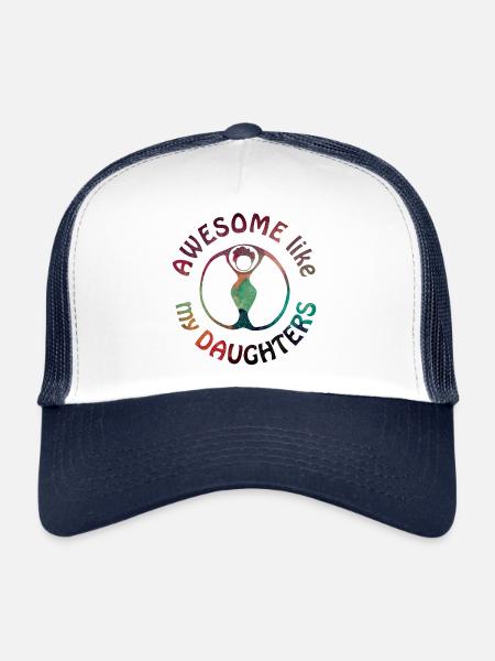 Génial comme le cercle de silhouette des femmes de mes filles - Casquette trucker  - blanc/marine - Devant