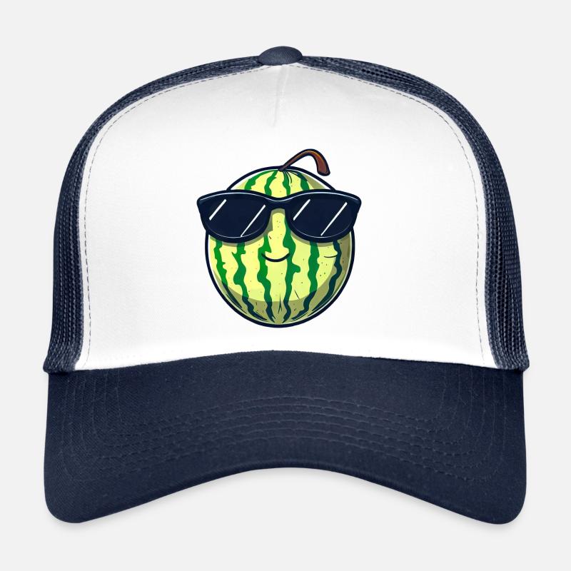 Pastèque fraîche avec lunettes de soleil, estivale Casquette trucker 