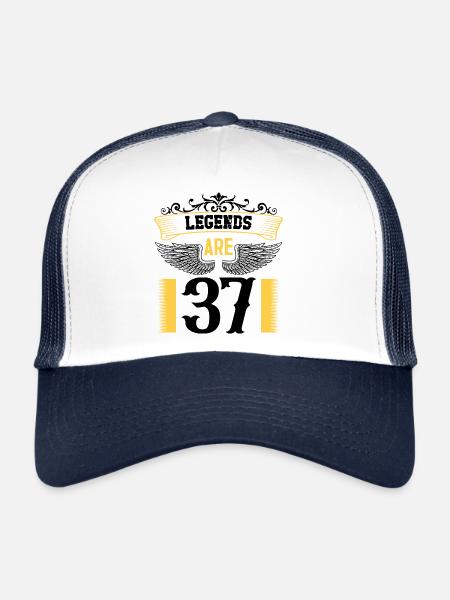 Legends are 37 years old, birthday 37 - Trucker Cap - white/navy - Front