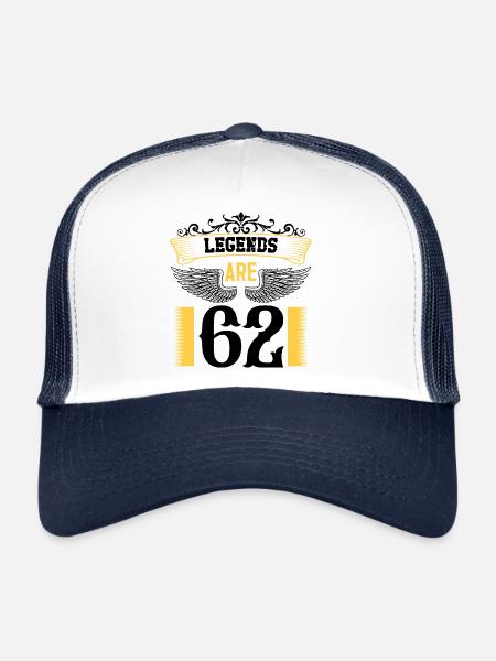 Legends are 62 years old, birthday 62 - Trucker Cap - white/navy - Front