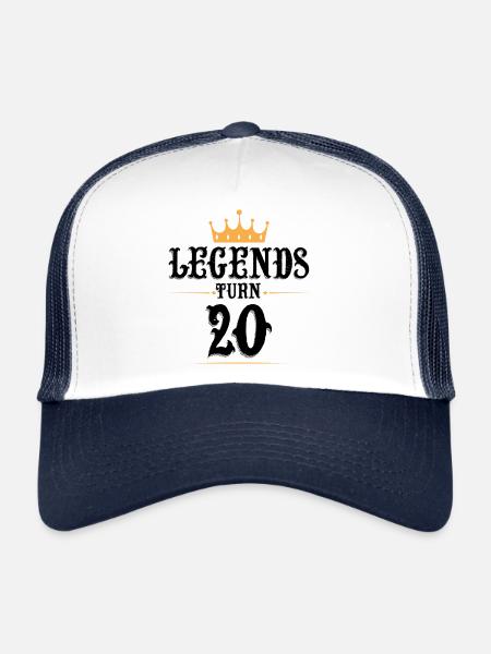 20e anniversaire, les légendes ont 20 ans - Casquette trucker  - blanc/marine - Devant