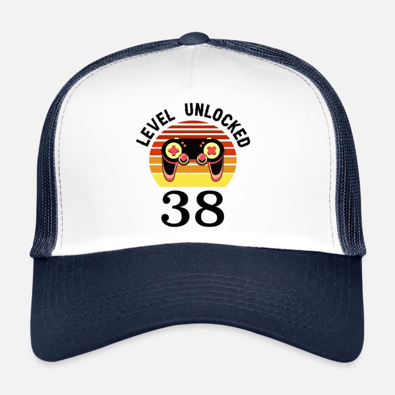 Level 38 unlocked 38 Birthday 38 years old Trucker Cap