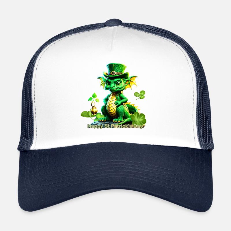 Cute St. Patrick's Day Dragon with Clover. Trucker Cap