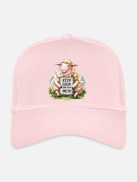 Restez calme et dites MOIN - Casquette trucker  - rose pâle - Devant