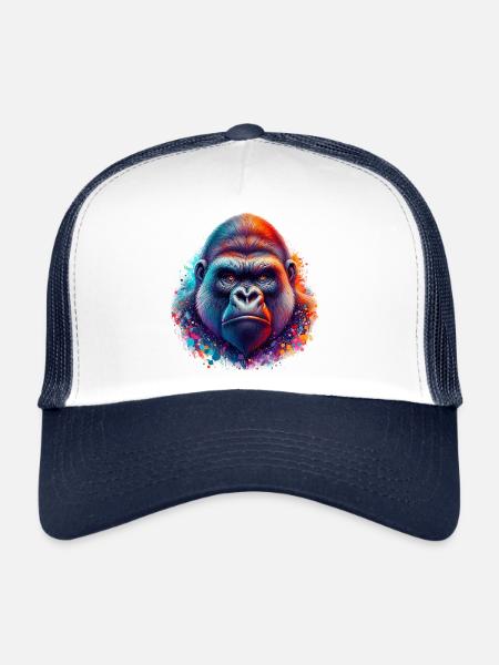 Gorilla - Trucker Cap - white/navy - Front