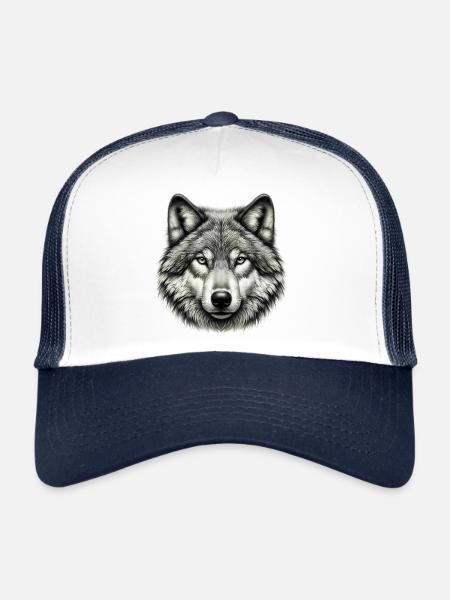 Loup - Casquette trucker - blanc/marine