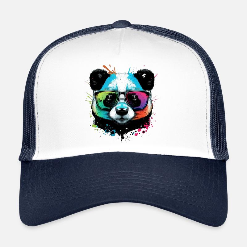 Panda Cool Colorful Goggles - Trucker Cap - white/navy