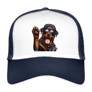 Rottweiller Salut - Casquette trucker  - blanc/marine - Devant